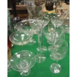 A collection of various glassware to include a pair of Villeroy & Boch wine glasses,