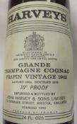 Harveys Grande Champagne Cognac Frapin Vintage 1942, landed 1964, bottled 1973, 24 fl.