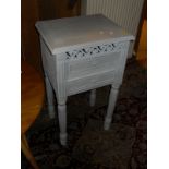 Two grey painted bedside chests of two drawers