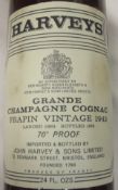Harvey's Grande Champagne Cognac Frapin Vintage 1943, landed 1963, bottled 1973, 24 fl.