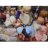 Two boxes of various 20th Century dolls, together with a collection of various Barbie, Sindy,