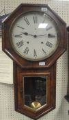 A 19th Century rosewood cased drop dial wall clock,