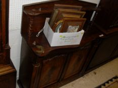 A Victorian mahogany chiffonier with architectural pediment and a top shelf supported by