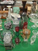 A quantity of various glassware including Caithness vases,
