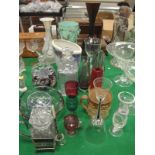 A quantity of various glassware including Caithness vases,