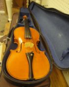 A maple violin by Stanley Doubtfire initialled and dated 2003 on makers label to interior in