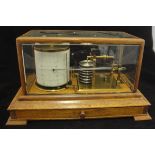 An oak cased barograph bearing label inscribed "Robert Ballantine,