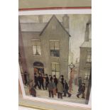 AFTER L S LOWRY "Police Street" limited edition print numbered in pencil bottom left