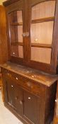 An oak bookcase cabinet,