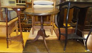 A collection of three various occasional tables
