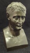 A bronze figural bust of a Roman Emperor, chocolate patinated,