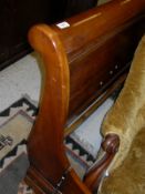 A cherry wood king size sleigh bed CONDITION REPORTS Bed make is unknown.