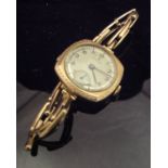 A 9 carat gold cased Rolex wristwatch with expandable bracelet,