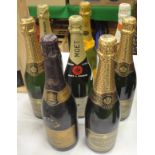 Eight bottles various Champagnes including Veuve Clicquot 1979, Carte Or, Moët & Chandon,