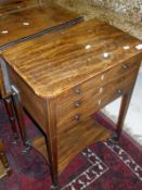 A Regency mahogany and inlaid single drop leaf work table,