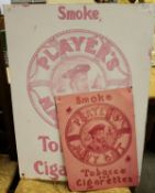 Two Players Enamel signs 'Smoke Players Navy Cut Tobacco and Cigarettes'