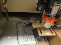 A Clark Metalworker Pillar Drill, together with a Bush DVD recorder,