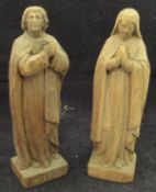 A DAPRE "The Virgin Mary", carved wooden sculpture, signed and dated 1944,