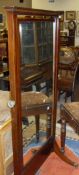 A 19th Century mahogany and satin wood cross banded cheval mirror