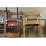 A pair of mahogany bar back dining chairs;