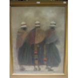 Bolderrama Guido 75, three South American figures, oil on canvas, signed,