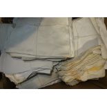 A box of table linen, napkins, table covers,