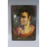 A 19th century head and shoulders portrait 'Titus XI', oil on panel, unsigned,