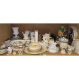 A quantity of ceramics and glassware, including a Capo di Monte-style figure,