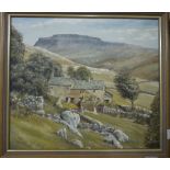 Hoyle, Dales landscape with farmhouse, oil on board, signed,