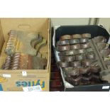 A quantity of salt-glazed stoneware edging tiles,