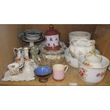 A china dressing table set, a small quantity of Royal Doulton,