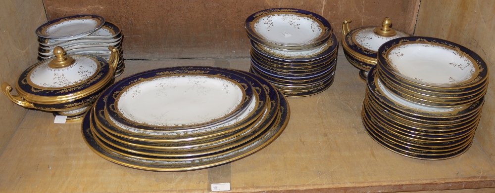 An extensive Continental late 19th century porcelain dinner service,