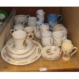 A quantity of Royal commemorative wares, including mugs and plates, Royal Crown Derby,