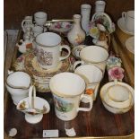 A small quantity of decorative ceramics including chintz ware, commemorative cups, mugs,