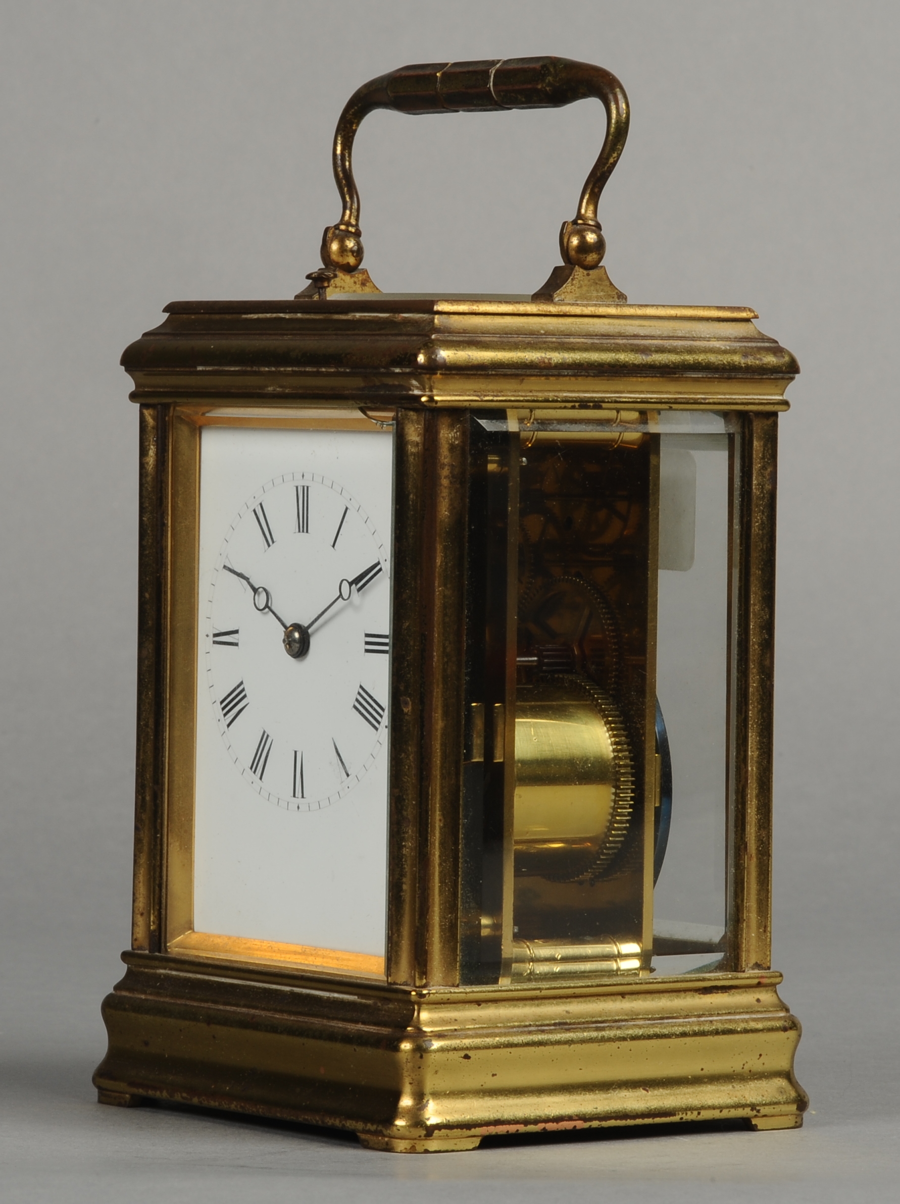 A LATE 19TH CENTURY FRENCH TWO TRAIN CARRIAGE CLOCK WITH ALARUM MOVEMENT, - Image 2 of 8