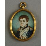 Anon late 19th/early 20th century portrait miniature of Napoleon, half length,