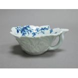 A first period Worcester blue and white pickle dish decorated with a version of the Mansfield
