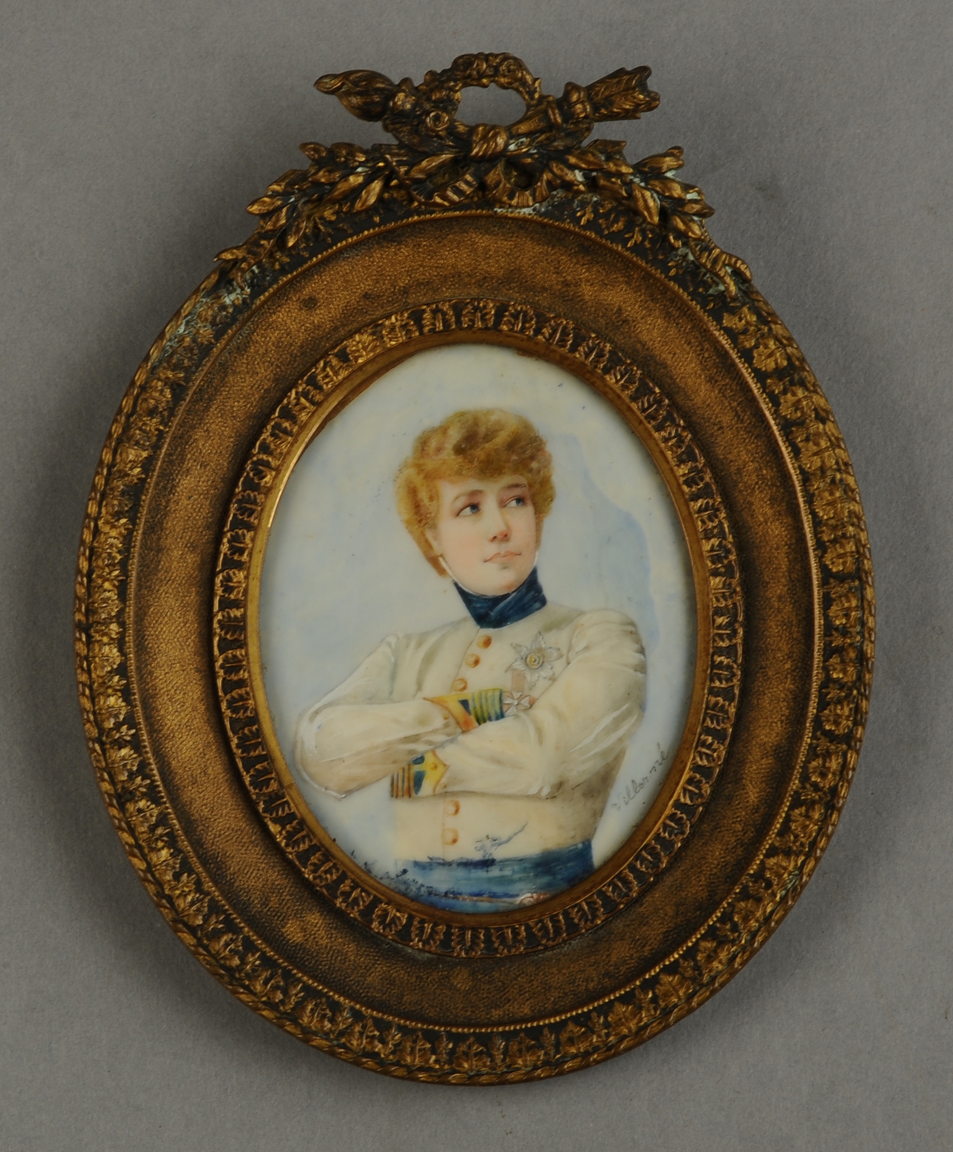 Villerime, early 20th century half portrait of a young naval officer,