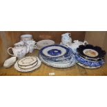 A Wedgwood Ice Rose pattern part tea service, comprising teapot, teacups, saucers, sugar bowl,