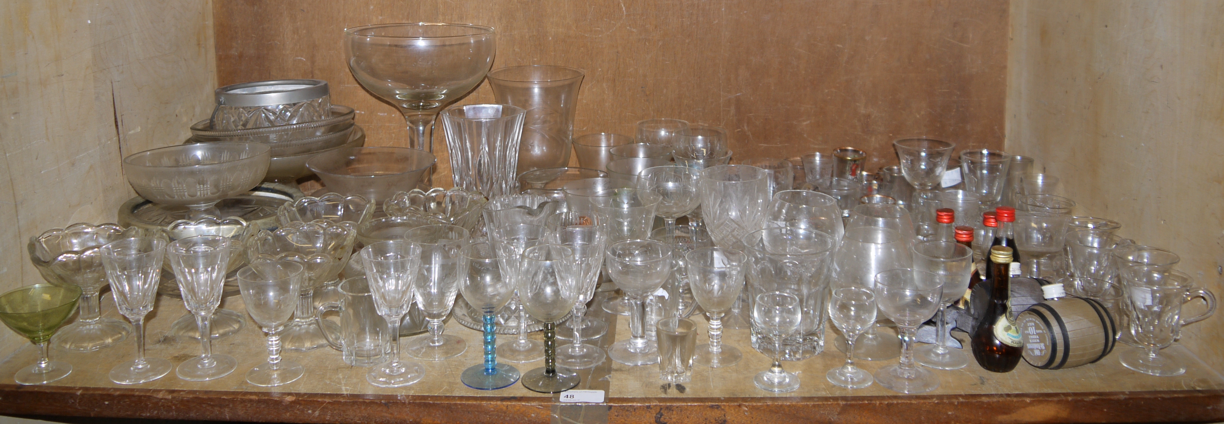 A quantity of cut and moulded glass, including four 19th century punch cups with cut decoration,