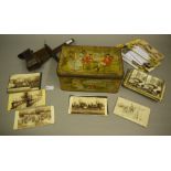A quantity of stereoscopic slides including Bolton Abbey, Blackpool, Haddon Hall,
