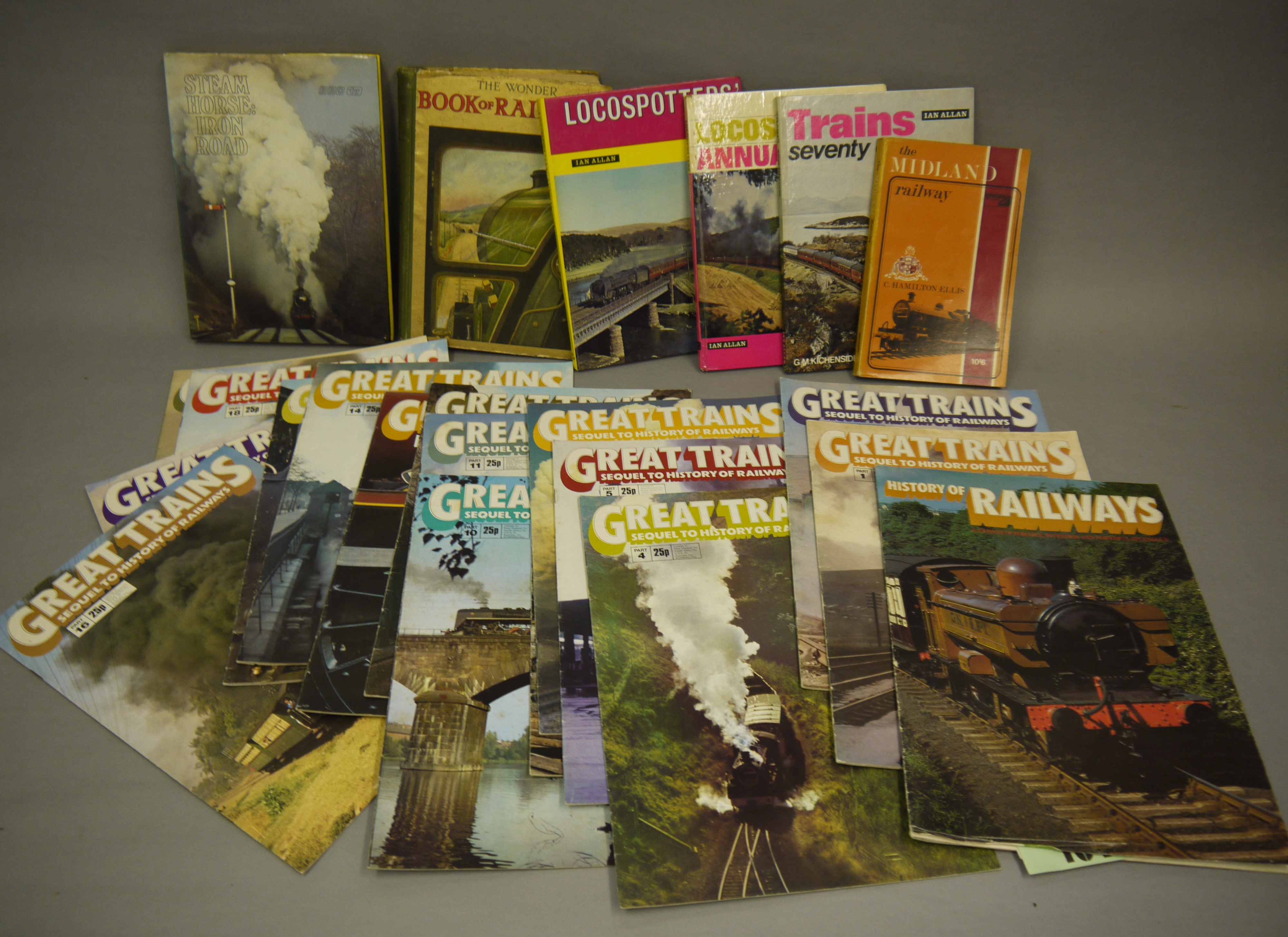 A quantity of railway books and Great Trains magazines (2 boxes)