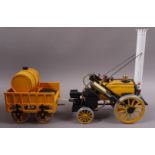 A Hornby Railways 31/2 " Guage Model Real Steam Stephensons Rocket with tender and track boxed,