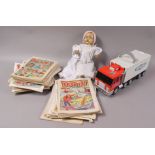 A quantity of Dandy comics from the 1980s, a Micro Machines truck,