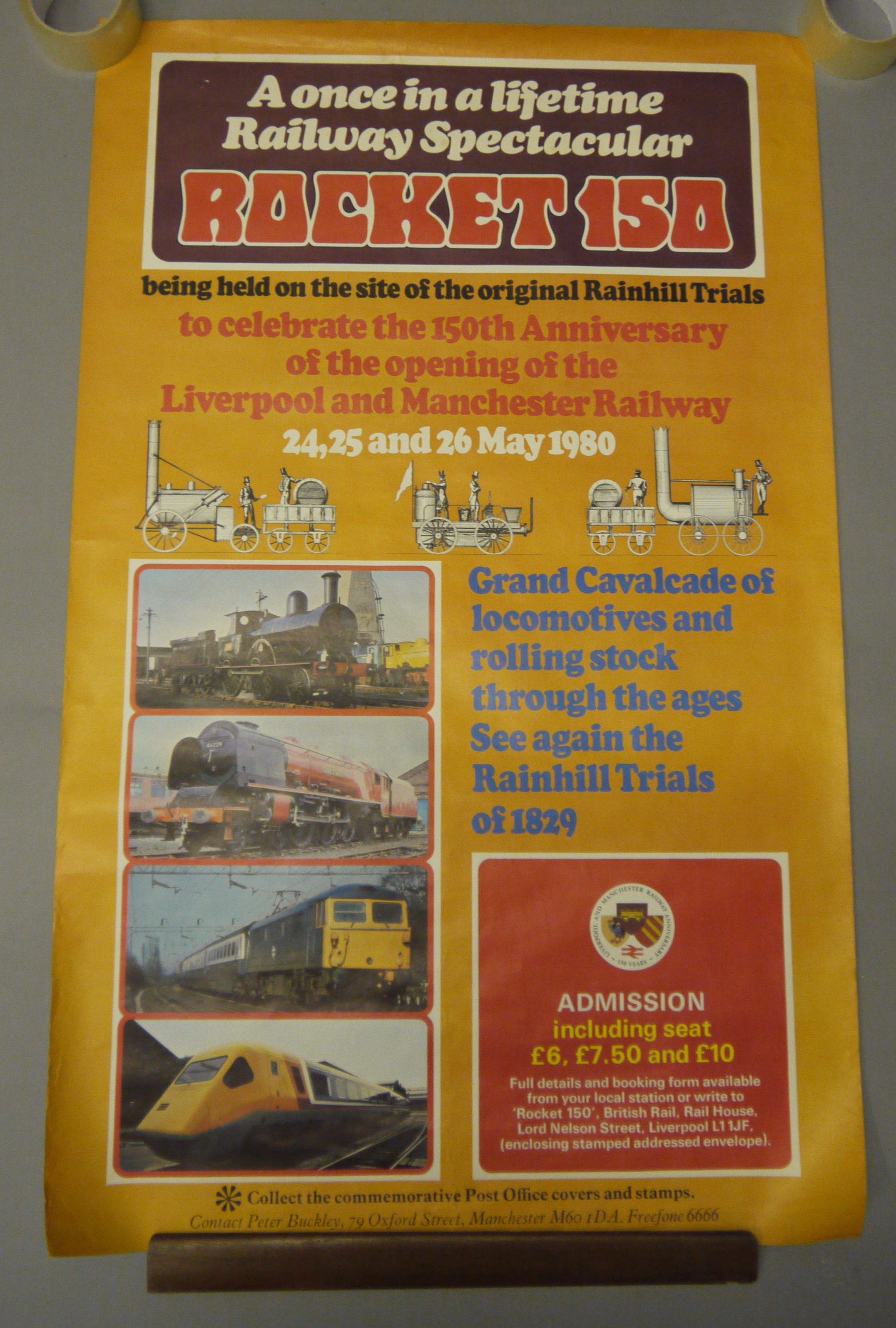 A Rocket 150 poster May 1980, another; a 1975 British Railways 150th Anniversary poster,