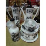A Quantity Of Black Transfer Decorated White Ground Port Meirion Pottery Coffee Ware And Similar