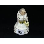 A Staffordshire Pottery Toby Figure Quill Holder