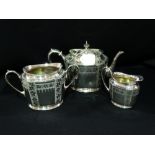 A Three Piece Plated Tea Service