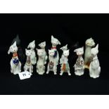 Fourteen Crested China Long Necked Cat Figures