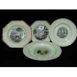 Four 19th Century Staffordshire Pottery Nursery Plates